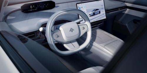 Stylish and simple way. Official interior image of AION Hyper GT.
